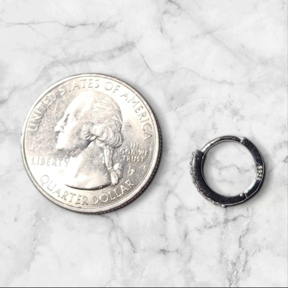 Moissanite Diamond Huggie Hoops - Picture 7 of 12